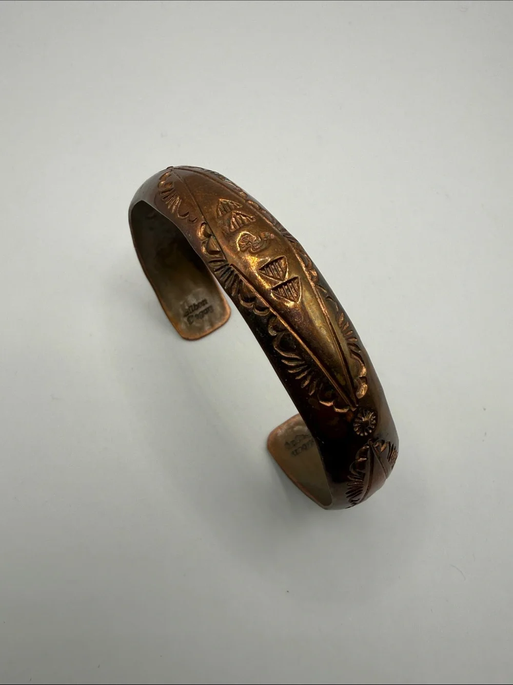 Vintage Navajo Gilbert Begay Copper Statement Cuff Bracelet